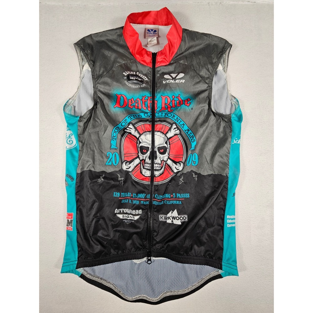Voler Death Ride 2009 Cycling Vest Mens Medium Tour of the California Alps Skull